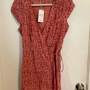 Pink print Wrap Dress